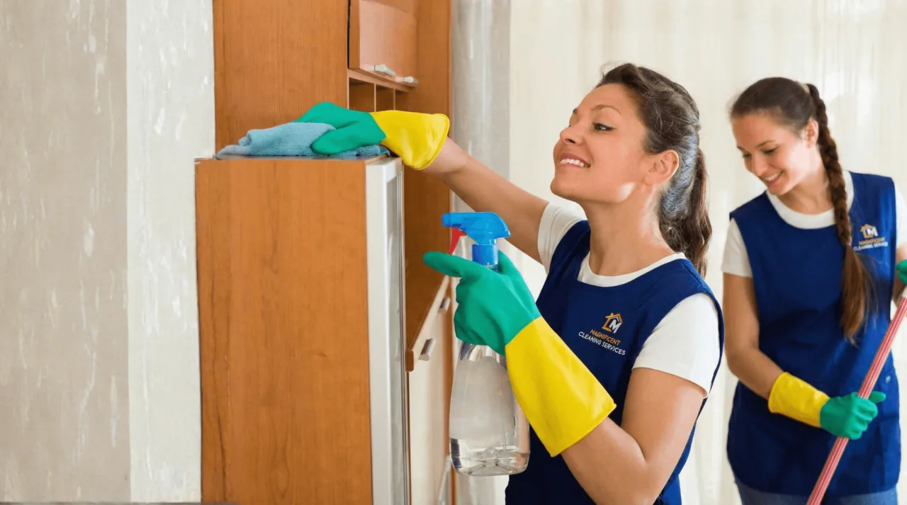 Magnificent Cleaning team ready for a Houston-area cleaning appointment