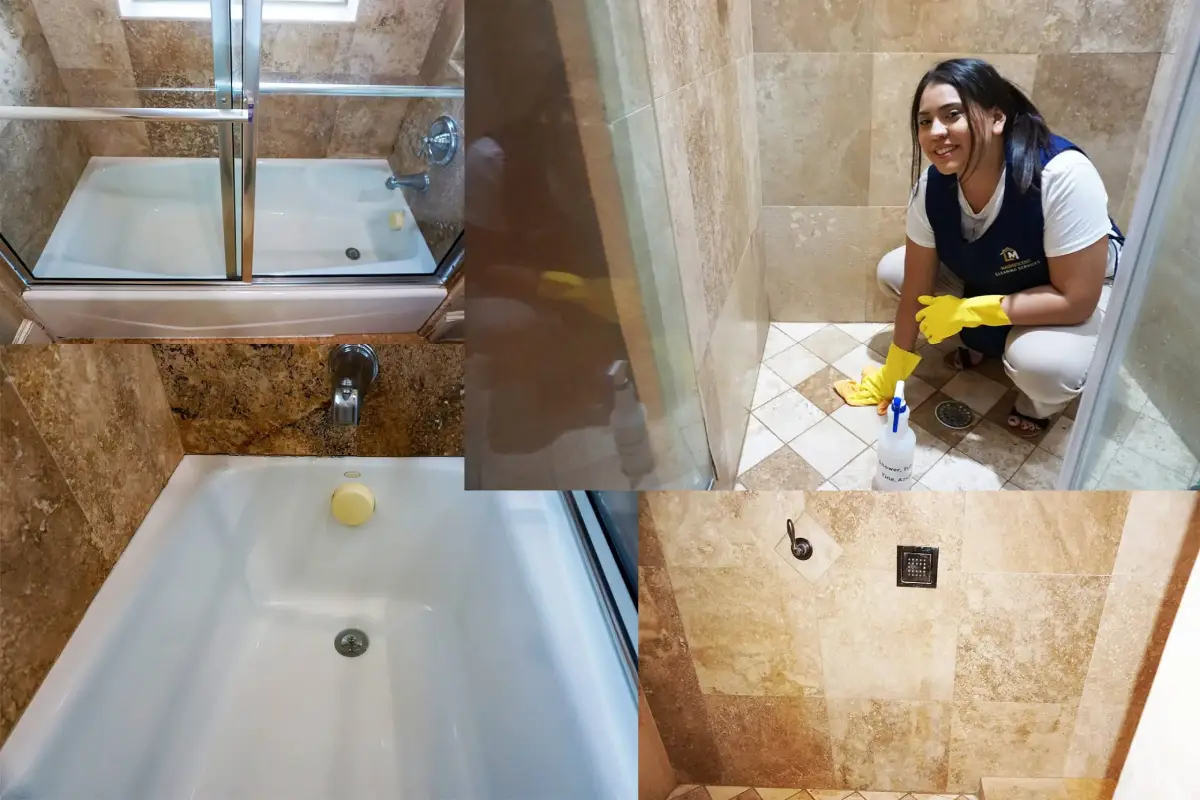 Clean bathtub and tile after deep cleaning